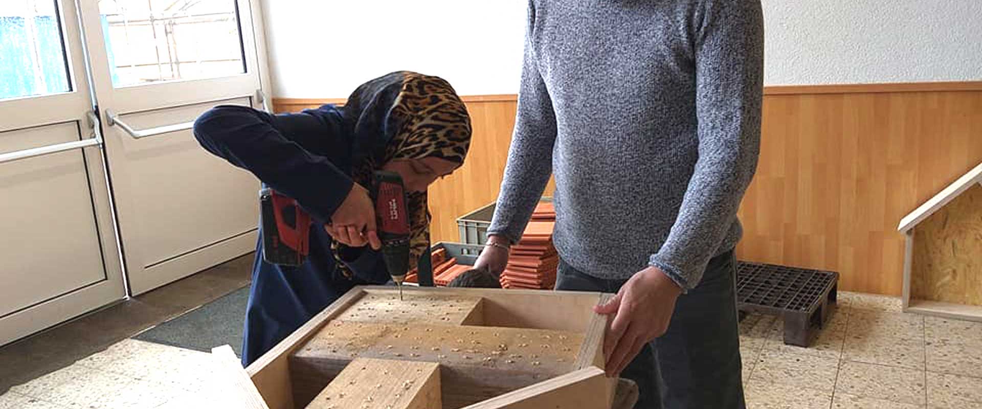 Wildbienenhaus Aktionsbasteltag in der Moschee Güglingen