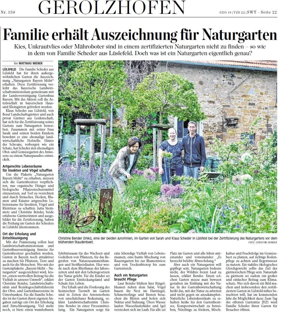 Zertifizierung zum Naturgarten